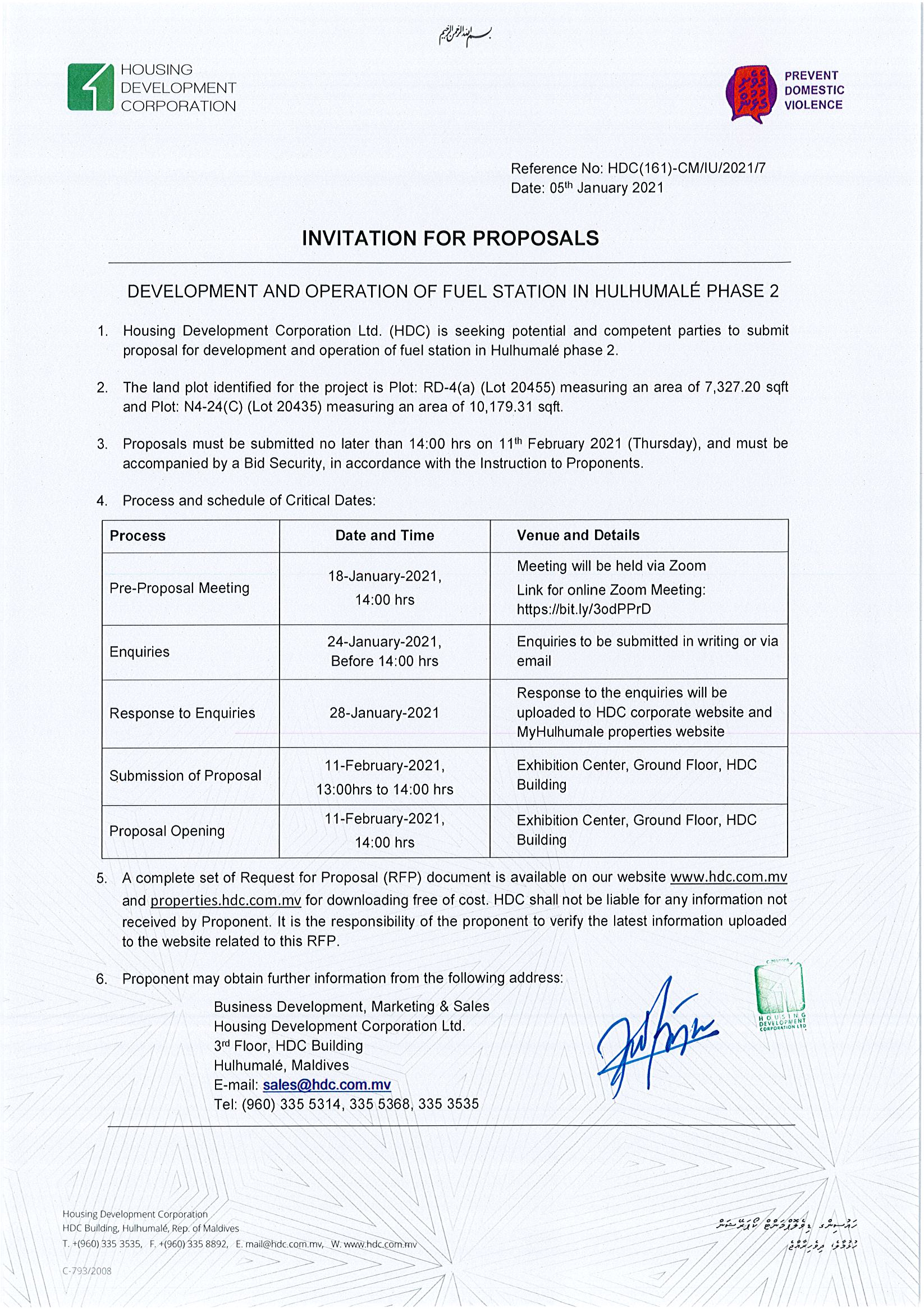 Development and Operation of Fuel Station in Hulhumalé Phase 2