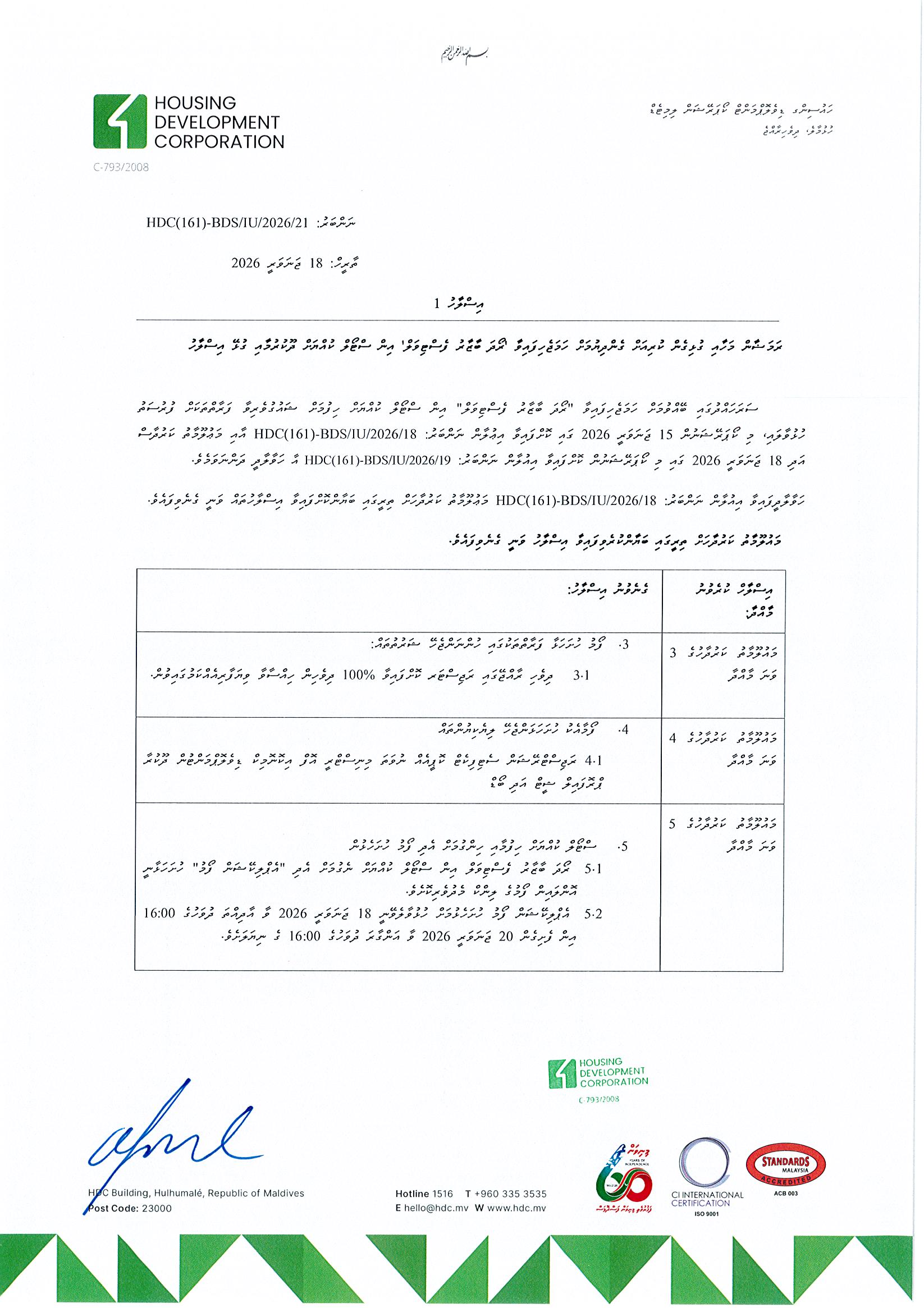 Addendum 01 - Lease of Stall from "Roadha Bazaar" Festival