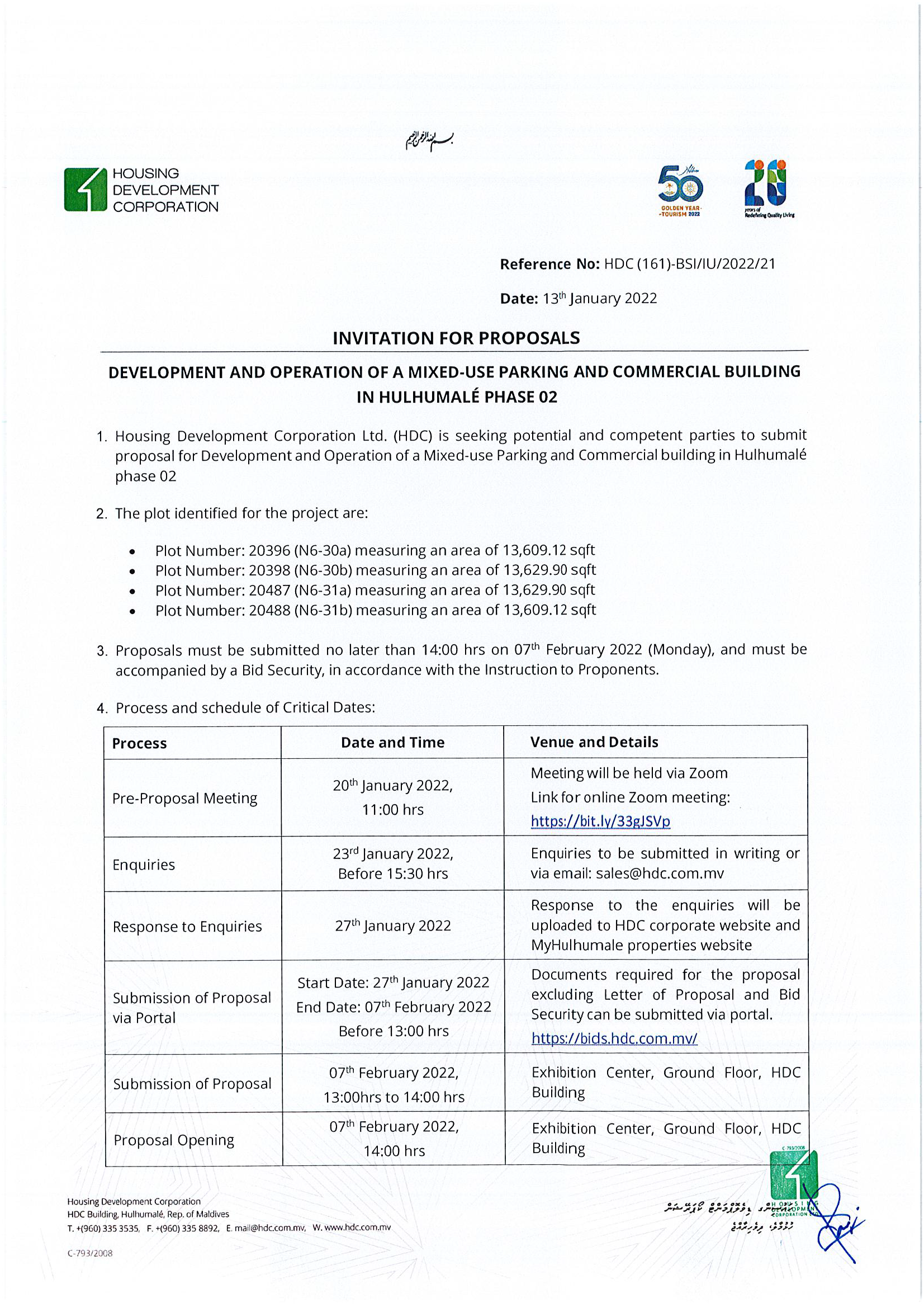 Development and Operation of a Mixed-Use Parking and Commercial Building in Hulhumale’ Phase 02